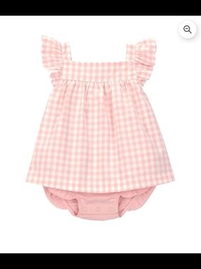 NWT Carter's Baby Girl Pink Gingham Ruffle One-Piece Dress 24M